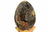 Septarian Dragon Egg Geode - Black Crystals #158340-2